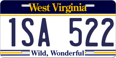 WV license plate 1SA522