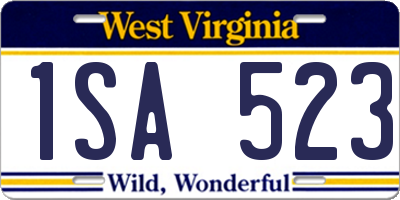 WV license plate 1SA523