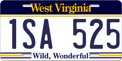 WV license plate 1SA525