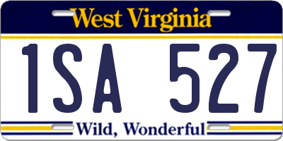 WV license plate 1SA527