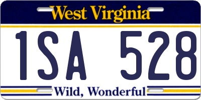 WV license plate 1SA528