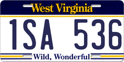 WV license plate 1SA536