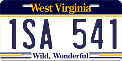 WV license plate 1SA541