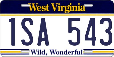 WV license plate 1SA543