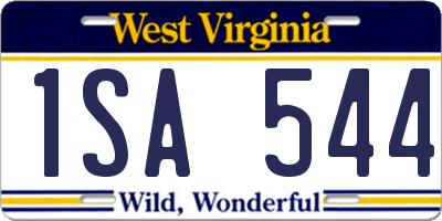 WV license plate 1SA544