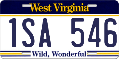 WV license plate 1SA546