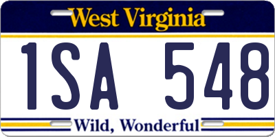 WV license plate 1SA548