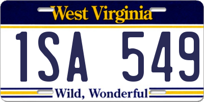 WV license plate 1SA549