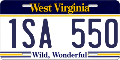 WV license plate 1SA550