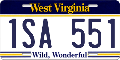 WV license plate 1SA551