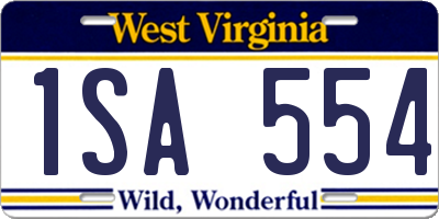 WV license plate 1SA554