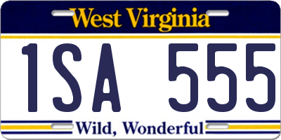 WV license plate 1SA555