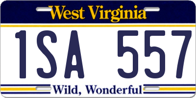 WV license plate 1SA557