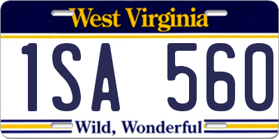 WV license plate 1SA560