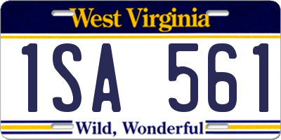 WV license plate 1SA561