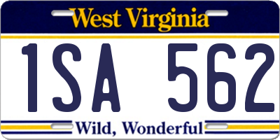 WV license plate 1SA562
