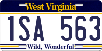 WV license plate 1SA563