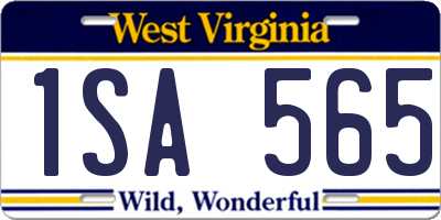 WV license plate 1SA565