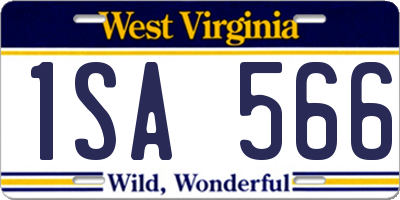 WV license plate 1SA566