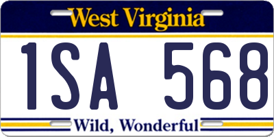 WV license plate 1SA568