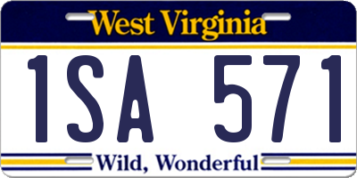 WV license plate 1SA571