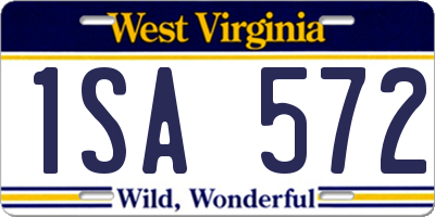 WV license plate 1SA572
