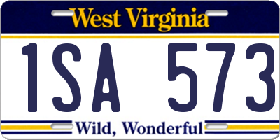 WV license plate 1SA573