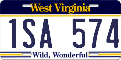 WV license plate 1SA574