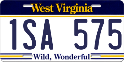 WV license plate 1SA575