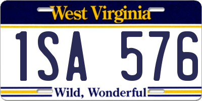 WV license plate 1SA576