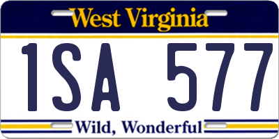 WV license plate 1SA577