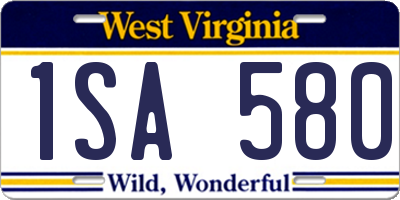 WV license plate 1SA580