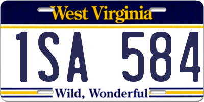 WV license plate 1SA584
