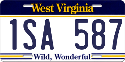 WV license plate 1SA587