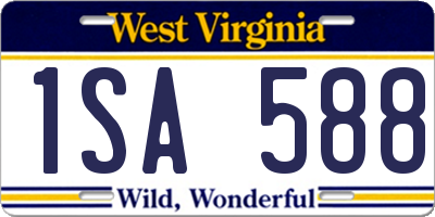 WV license plate 1SA588