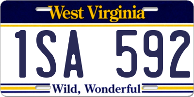 WV license plate 1SA592