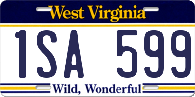 WV license plate 1SA599