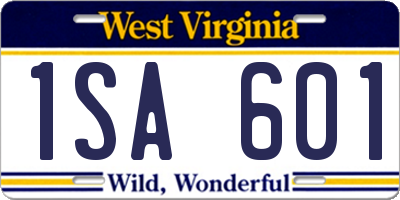 WV license plate 1SA601