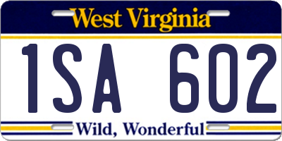 WV license plate 1SA602
