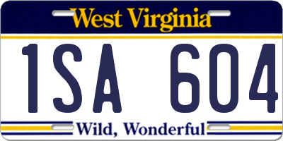WV license plate 1SA604