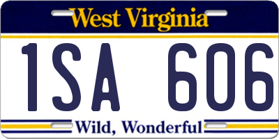 WV license plate 1SA606