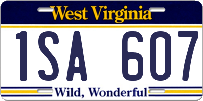 WV license plate 1SA607