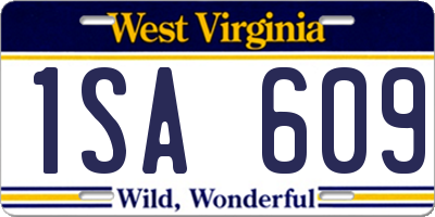 WV license plate 1SA609