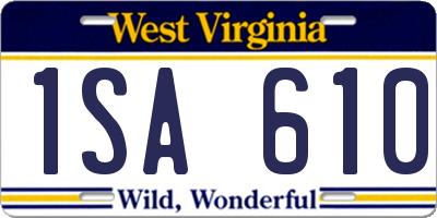 WV license plate 1SA610