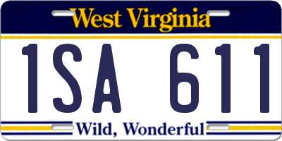 WV license plate 1SA611