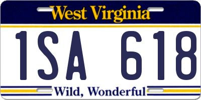 WV license plate 1SA618