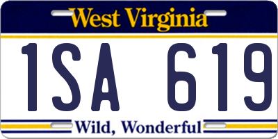 WV license plate 1SA619