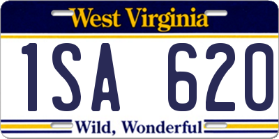 WV license plate 1SA620