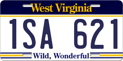 WV license plate 1SA621
