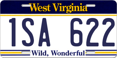 WV license plate 1SA622